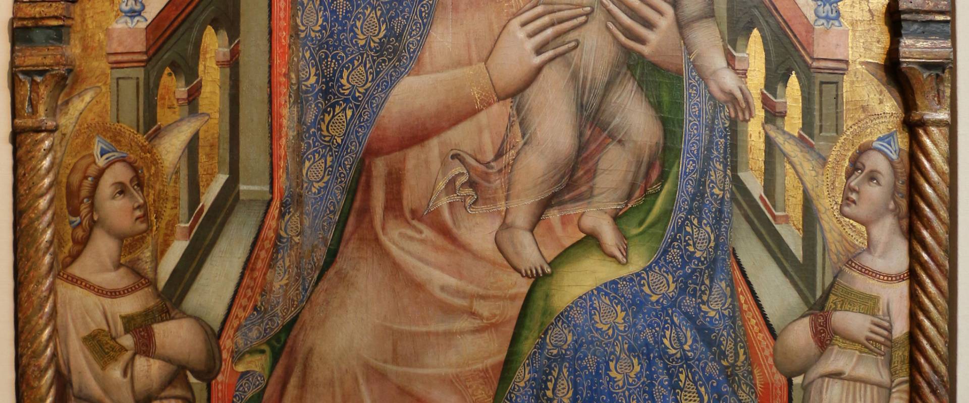Simone dei crocifissi, madonna col bambino, angeli e il donatore giovanni da piacenza, 1378-80 ca., dalla madonna del monte 01 foto di Sailko